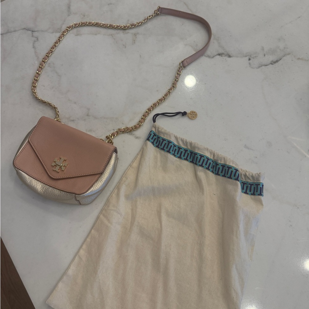 Tory Burch Blush and Metallic Gold Crossbody Bag